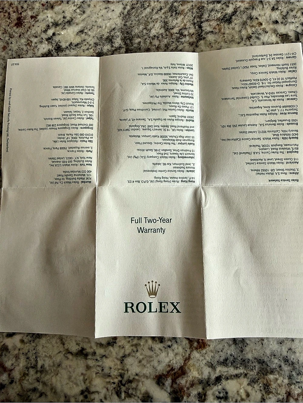 Rolex Submariner Date Ref 16610 Papers Warranty Document